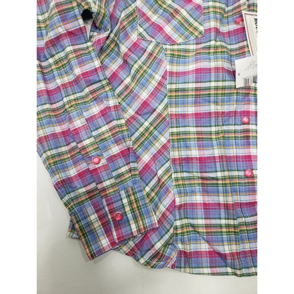 Panhandle Rough Stock Women's Size M Multi Color Long Sleeve Pearl Snap Shirt - Picture 2 of 8